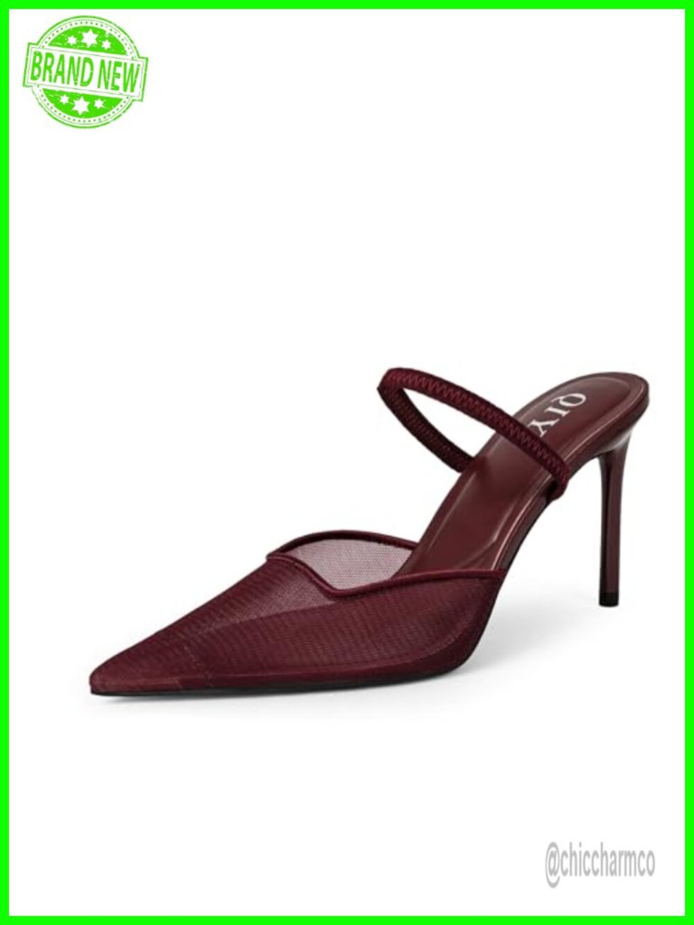 Pointed Toe Slingback Stiletto Pumps Mesh High Heels